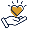 hand holding heart icon